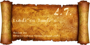 Lukács Tamás névjegykártya
